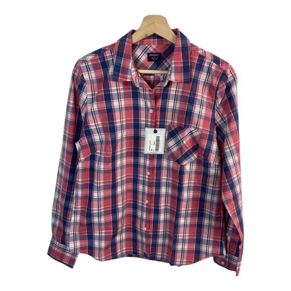 UNTUCKit Womens Laconda Plaid Button Front Shirt~Size 6 Regular Fit~Pink L14 35 - Picture 2 of 7